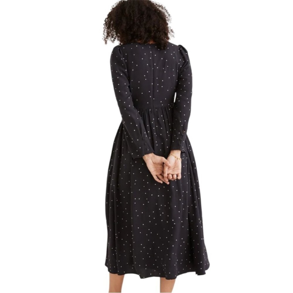 MADEWELL Alicia Dress Dark Blue Night Stars Print Long Sleeve Midi #ND173 - Picture 2 of 7